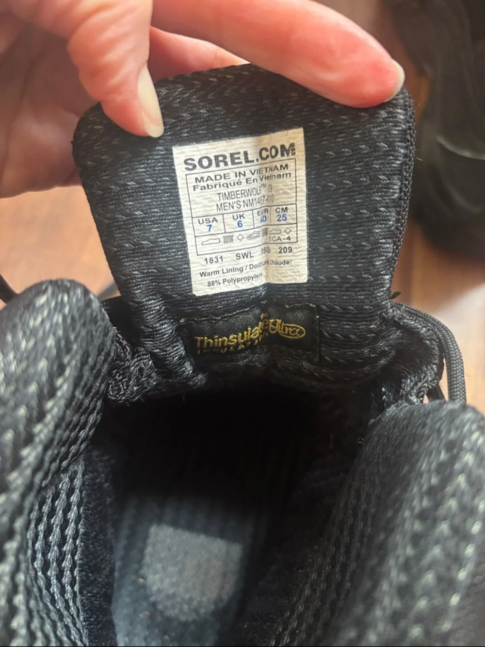 Sorel Timberwolf Black Leather Waterproof Winter Boots Mens 7 / 40 (f6y)